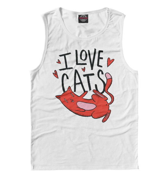 Майка для мальчика с изображением Я люблю котиков цвета Белый