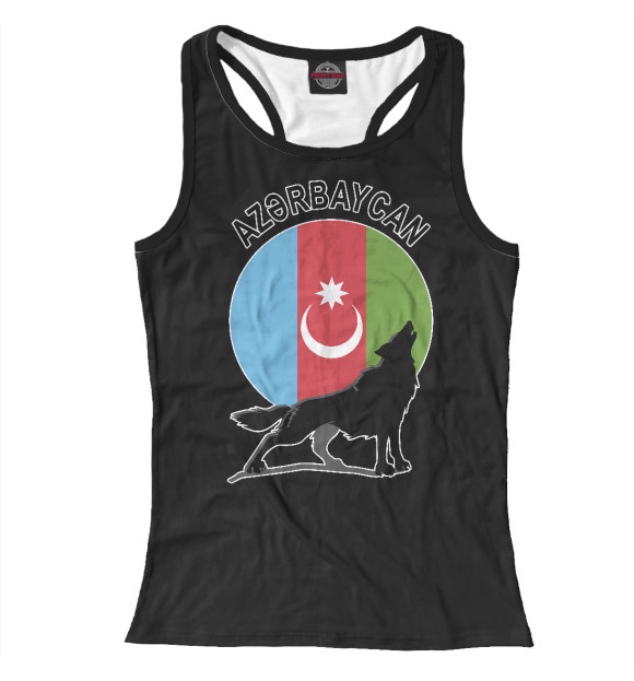 Женская майка-борцовка с притом Азербайджан цвета Белый Женская майка-борцовка с изображением Азербайджан цвета Белый