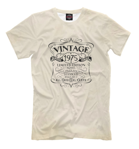 Футболка для мальчиков с изображением Vintage 1975 цвета Белый