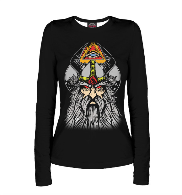 Женский лонгслив с изображением Один цвета Белый