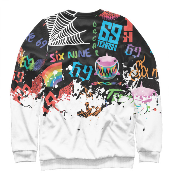 Женский свитшот с изображением 6ix9ine цвета Белый