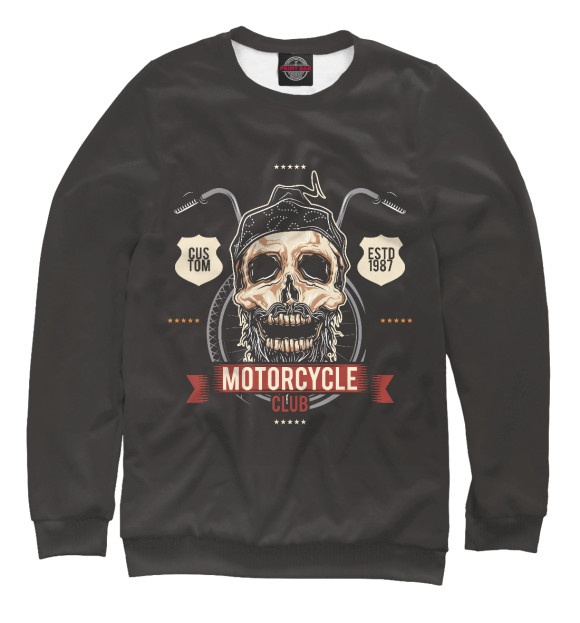 Свитшот для девочек с изображением Motorcycle цвета Белый