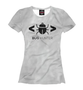 Женская футболка Bug hunter - for programmer