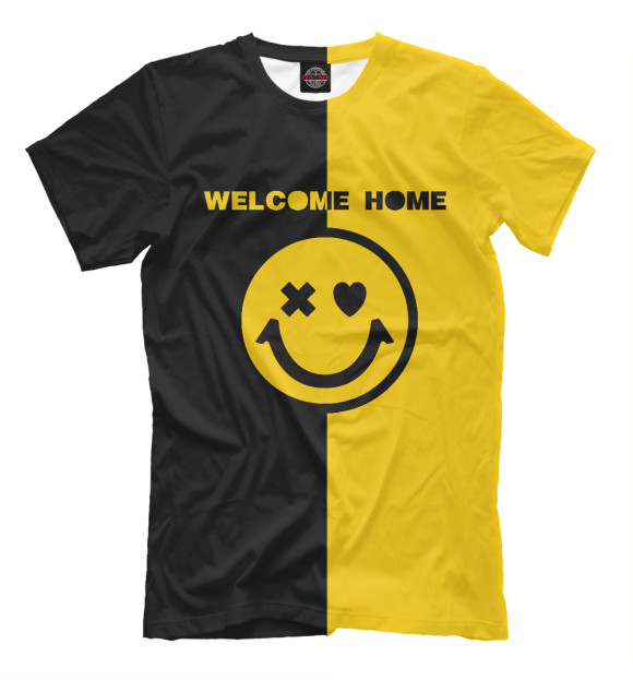 Футболка для мальчиков с притом WELCOME HOME цвета Белый Футболка для мальчиков с изображением WELCOME HOME цвета Белый