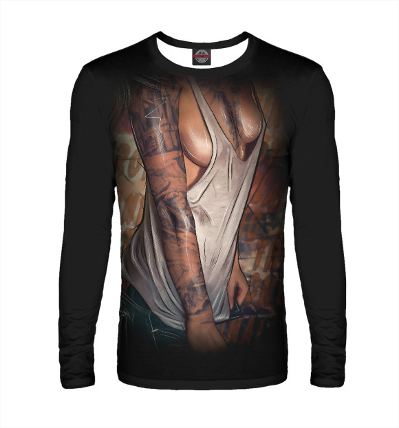 Мужской лонгслив с изображением No one цвета Белый