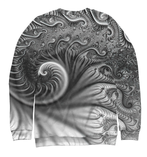 Мужской свитшот с изображением Floral 3D spiral / Vanguard цвета Белый