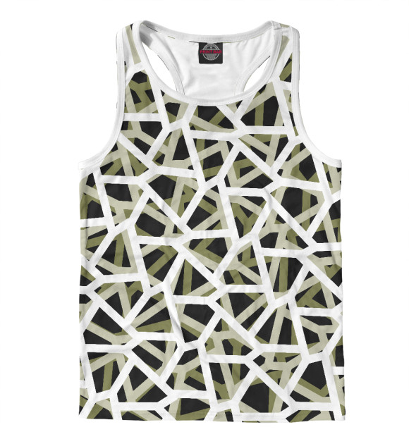 Мужская майка-борцовка с изображением Anti Empty Olive Camo цвета Белый