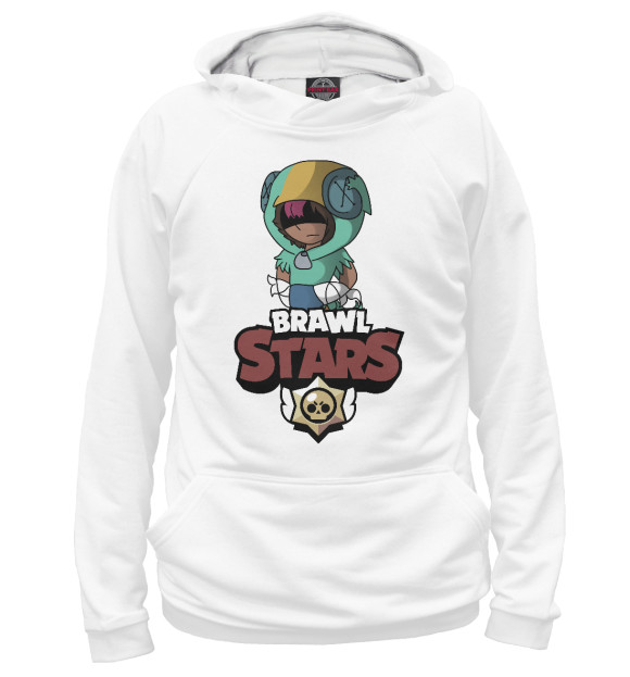 Женское худи с изображением Brawl Stars-Leon цвета Белый