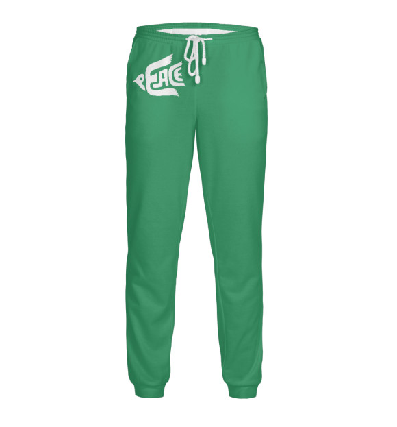 Мужские спортивные штаны с изображением Голубь мира Peace цвета Белый