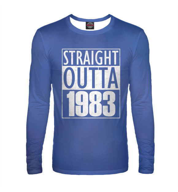 Мужской лонгслив с изображением Straight Outta 1983 цвета Белый