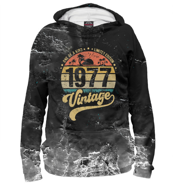 Женское худи с изображением Retro Vintage 1977 цвета Белый