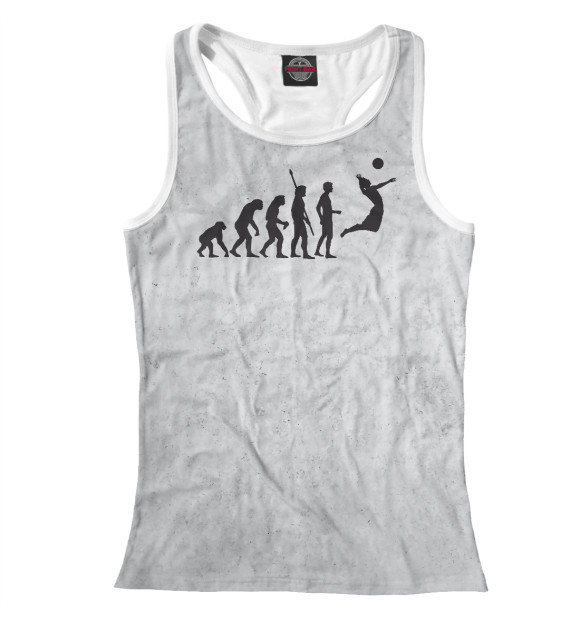 Женская майка-борцовка с изображением Evolution volleyball цвета Белый