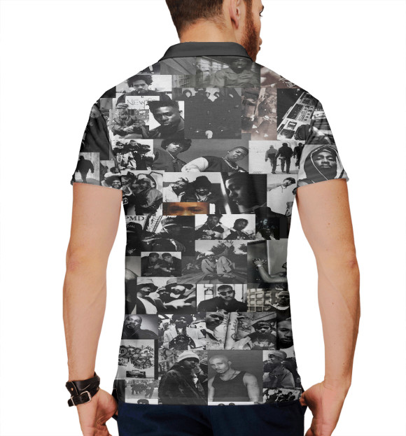 Мужское поло с изображением Все рэперы цвета Белый