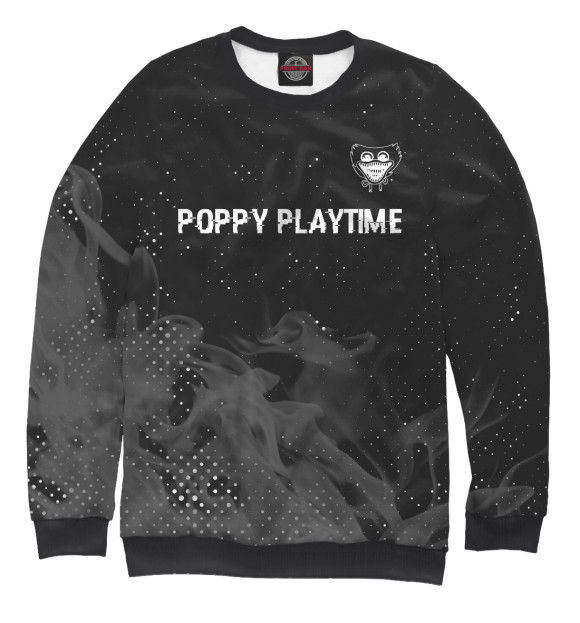 Мужской свитшот с изображением Poppy Playtime Glitch Black цвета Белый