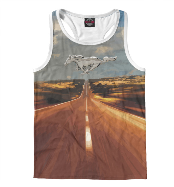 Мужская майка-борцовка с изображением Скорость цвета Белый