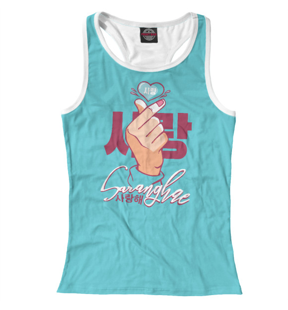 Женская майка-борцовка с изображением Саранхэ цвета Белый