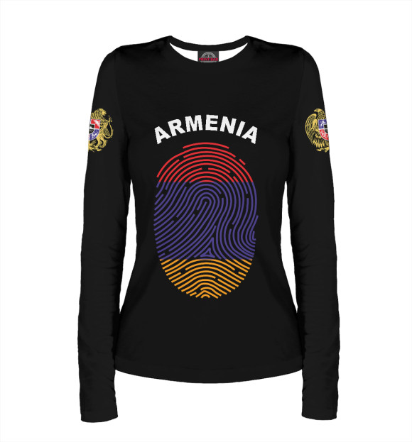 Женский лонгслив с изображением Armenia цвета Белый