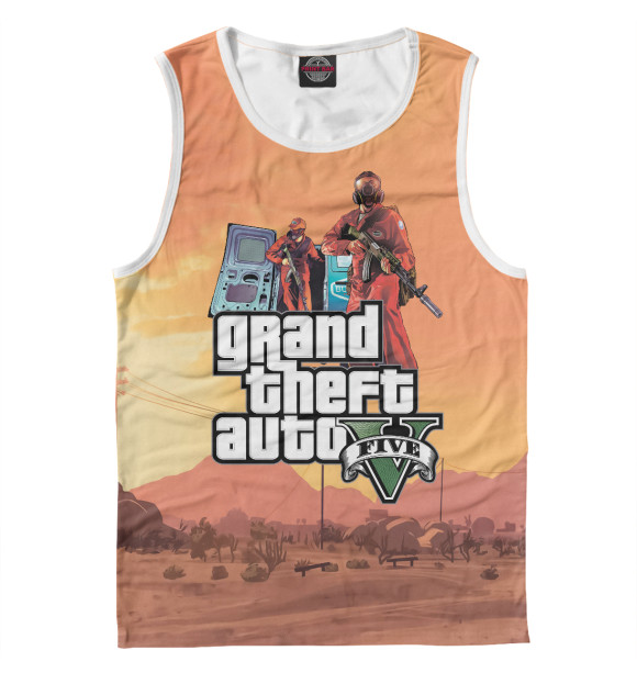 Мужская майка с изображением Grand Theft Auto | GTA цвета Белый