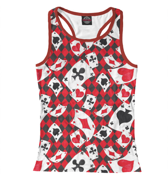 Женская майка-борцовка с изображением Карты цвета Белый