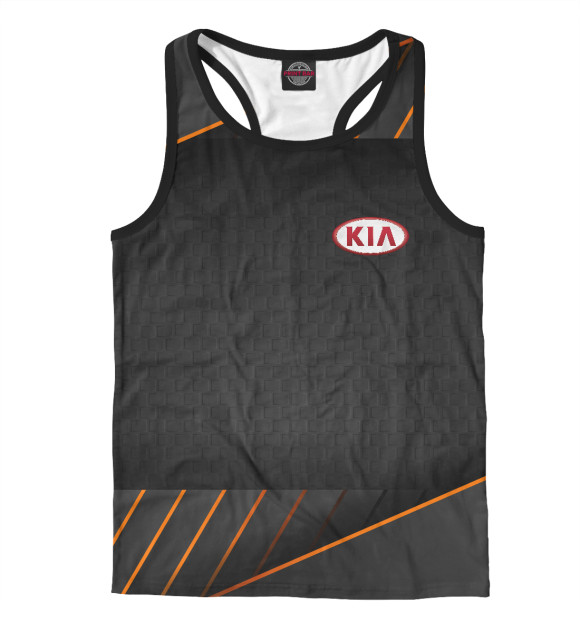 Мужская майка-борцовка с изображением KIA / КИА цвета Белый