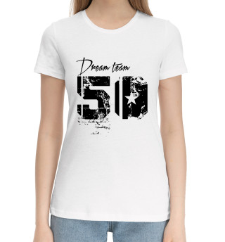 Женская хлопковая футболка Dream team 50