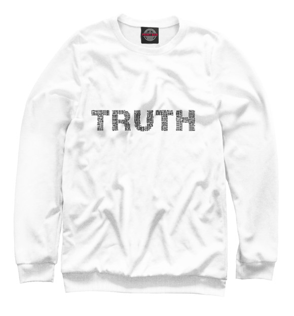 Мужской свитшот с изображением Правда (ложь) цвета Белый