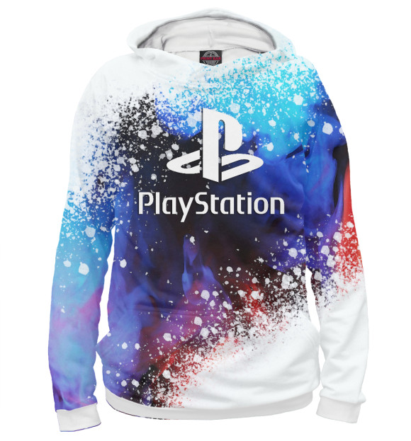 Мужское худи с изображением Playstation цвета Белый