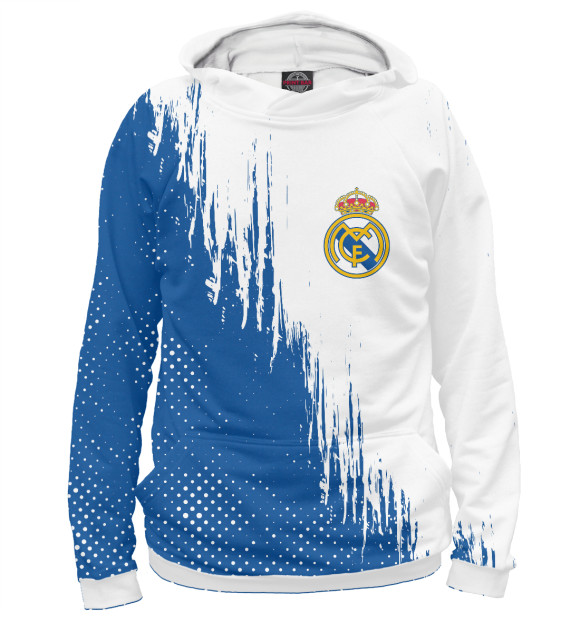 Худи для девочки с изображением Real Madrid цвета Белый