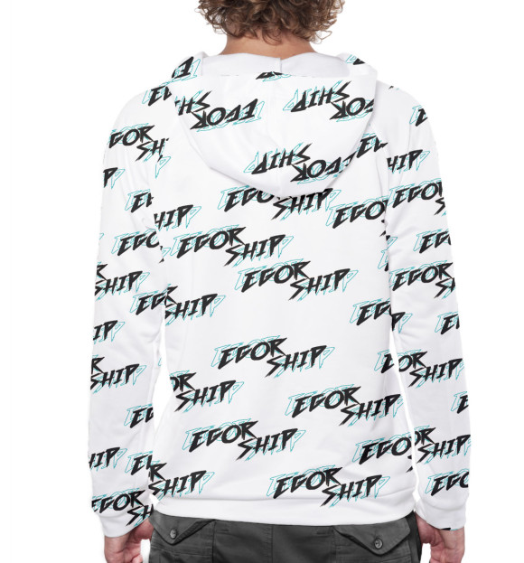 Мужское худи с изображением Егор Шип цвета Белый