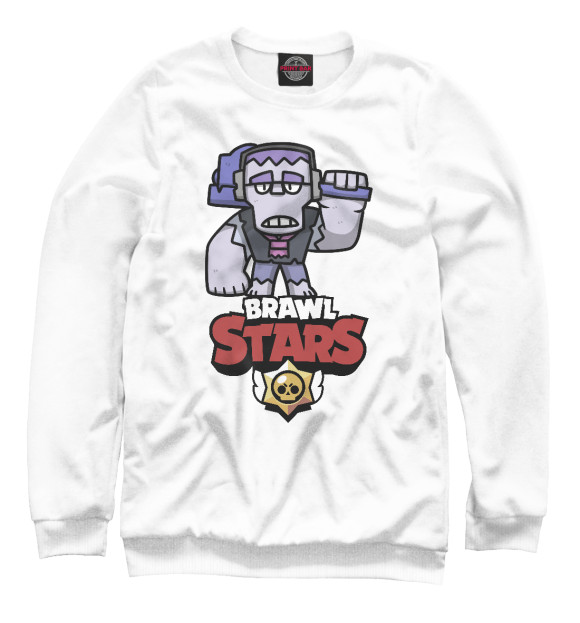 Мужской свитшот с изображением Brawl Stars Frank цвета Белый
