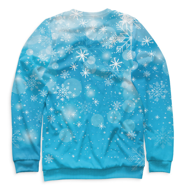 Мужской свитшот с изображением Снежинки цвета Белый