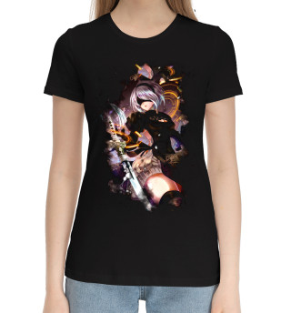 Хлопковая футболка для девочек Nier Automata 2b colorfull