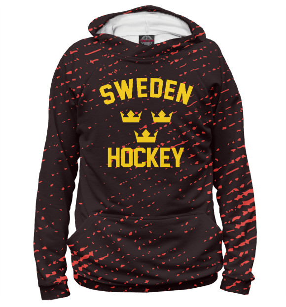 Женское худи с изображением Sweden hockey цвета Белый