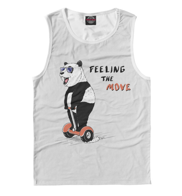 Мужская майка с притом Feeling the move цвета Белый Мужская майка с изображением Feeling the move цвета Белый