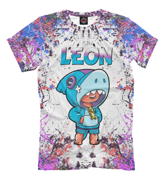 Футболка для мальчиков с изображением Leon Shark цвета Белый