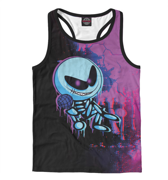 Мужская майка-борцовка с изображением Friday Night Funkin Skid цвета Белый