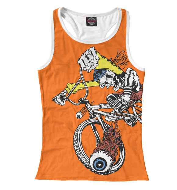 Женская майка-борцовка с изображением BMX цвета Белый