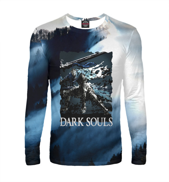 Мужской лонгслив с изображением DARKSOULS цвета Белый