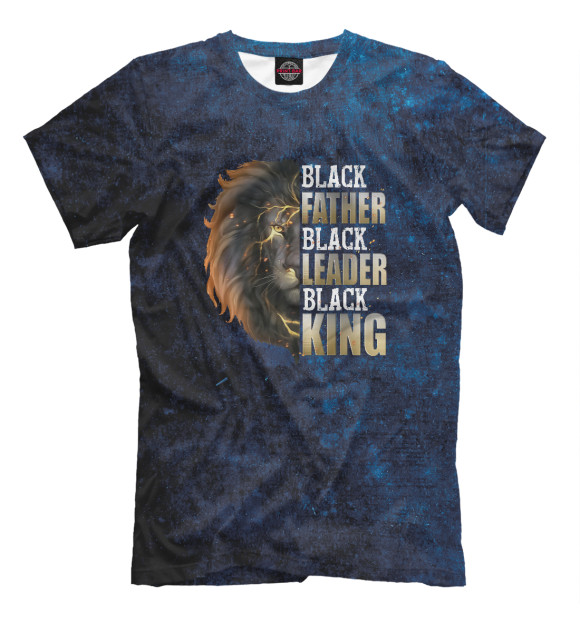 Мужская футболка с изображением Black Father Black Leader цвета Белый
