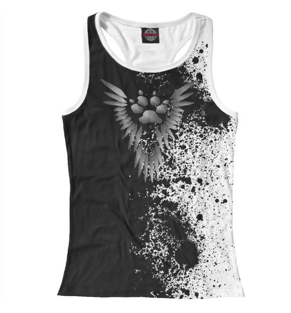 Женская майка-борцовка с изображением Wolf Track цвета Белый