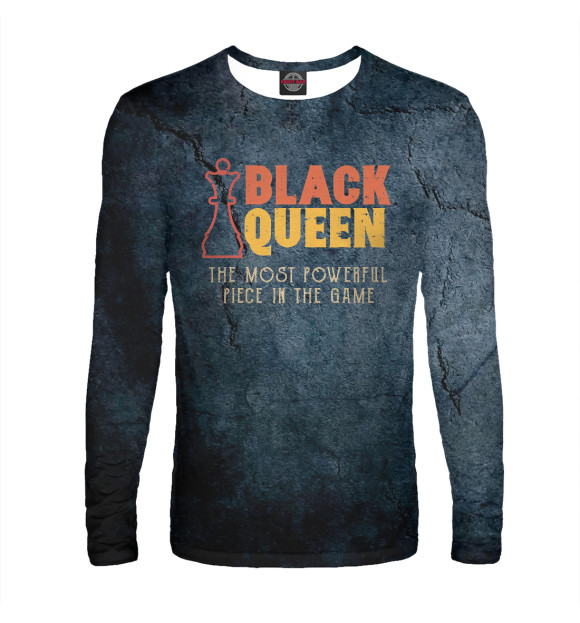 Мужской лонгслив с изображением Black Queen цвета Белый