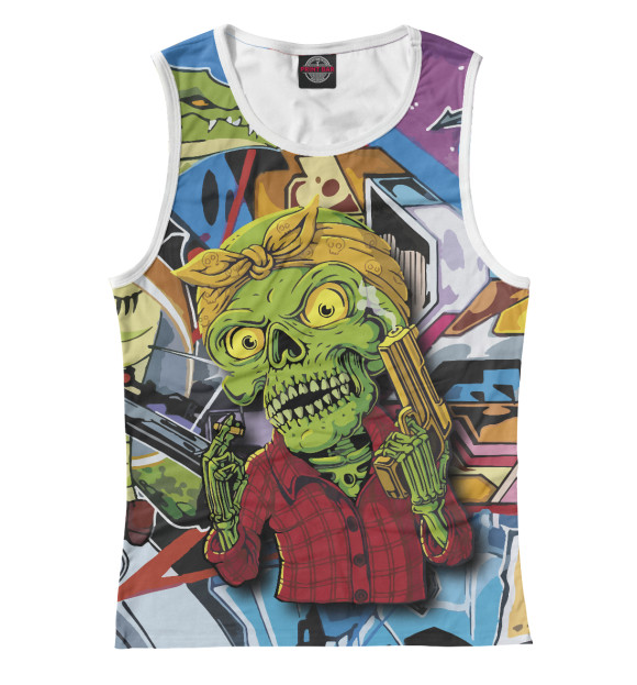 Женская майка с изображением Last bullet цвета Белый