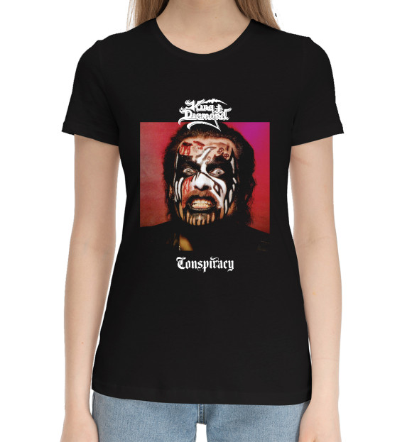 Женская хлопковая футболка с изображением Kingdiamond цвета Черный