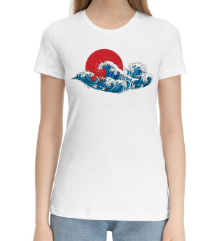 Хлопковая футболка для девочек Море