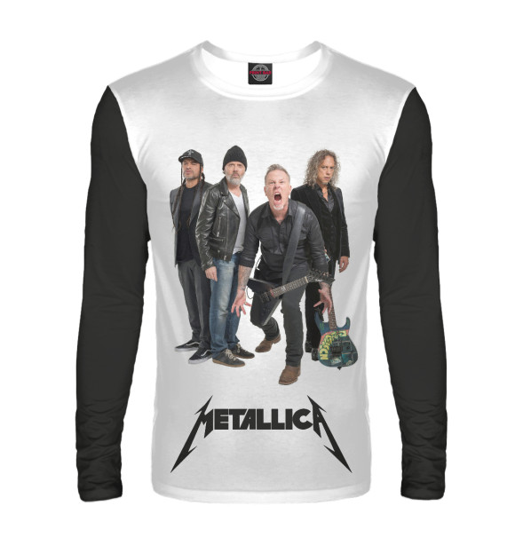 Мужской лонгслив с изображением Metallica цвета Белый