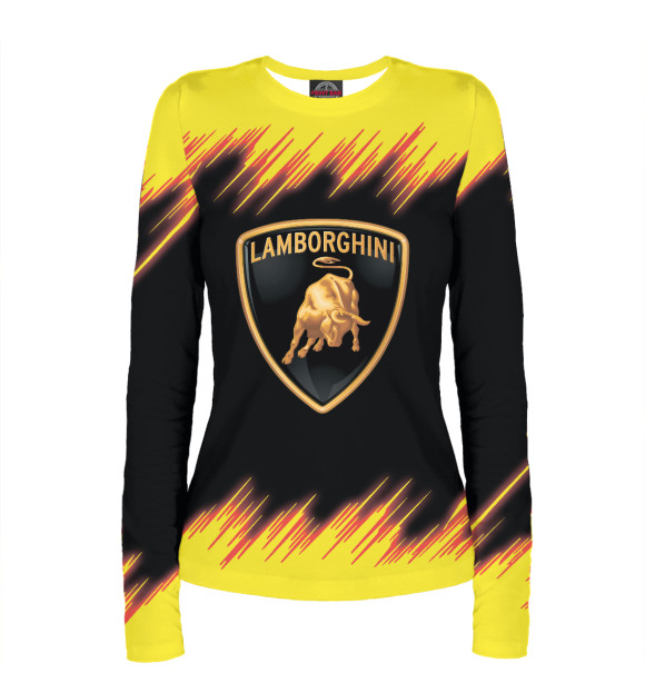 Женский лонгслив с изображением Lamborghini цвета Белый