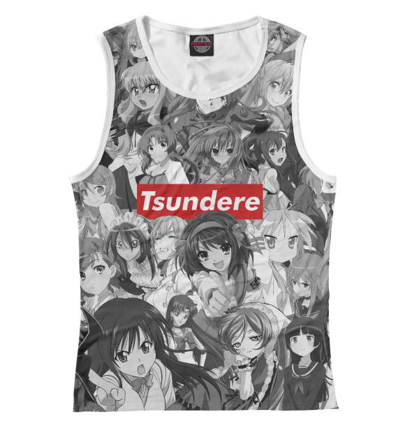 Майка для девочки с изображением Anime Tsundere цвета Белый