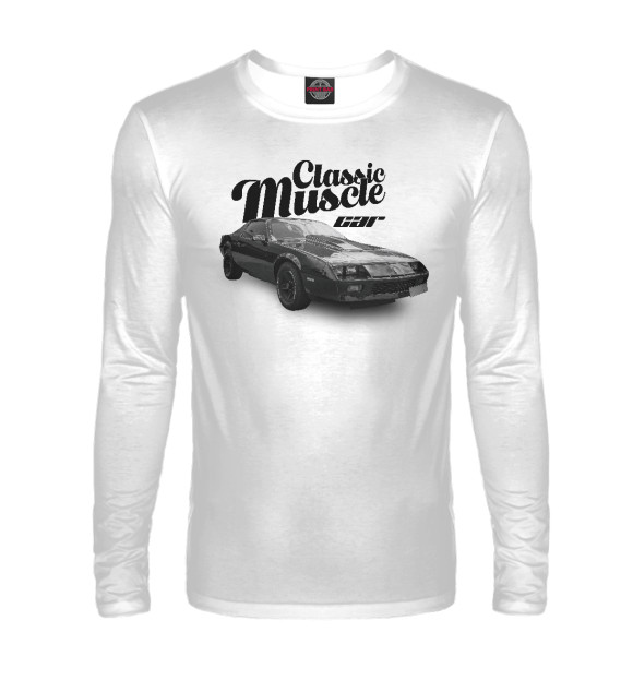 Мужской лонгслив с изображением Classic muscle car цвета Белый