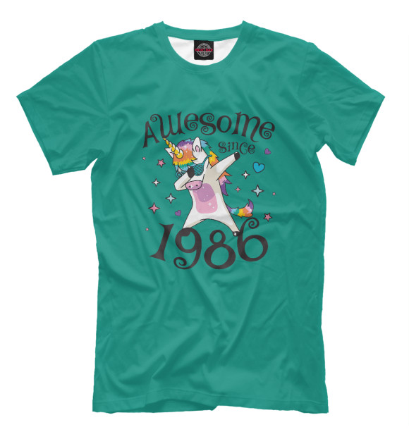 Футболка для мальчиков с изображением Dabbing Unicorn 1986 цвета Белый