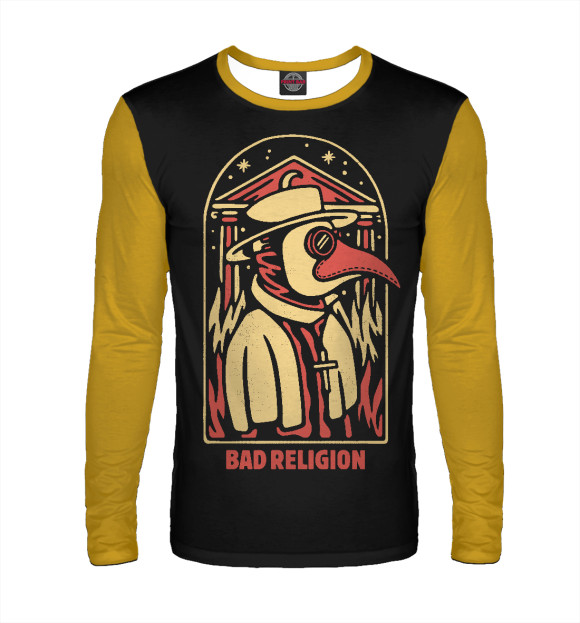 Мужской лонгслив с изображением Bad Religion цвета Белый